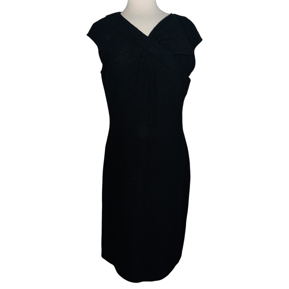 WB5 St. John Collection Black‎ Knit Sleeveless Sheath Dress Womens Size 14